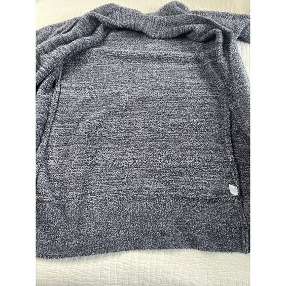 Barefoot Dreams CozyChic SZ L Open Front Knit Cardigan Sweater Pockets Blue Gray - Picture 7 of 11